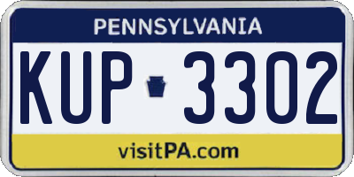 PA license plate KUP3302