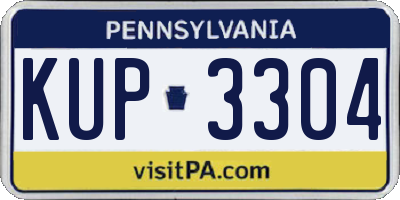 PA license plate KUP3304