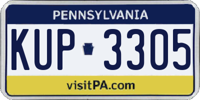 PA license plate KUP3305