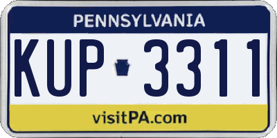 PA license plate KUP3311