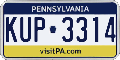 PA license plate KUP3314