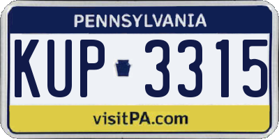 PA license plate KUP3315