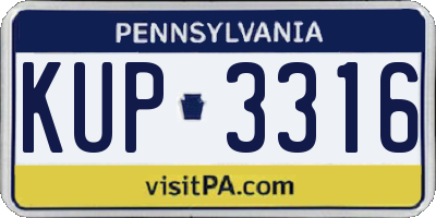 PA license plate KUP3316