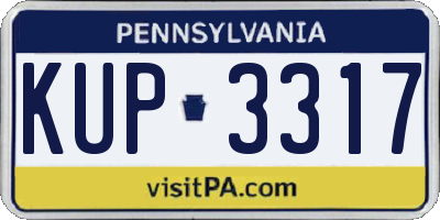 PA license plate KUP3317