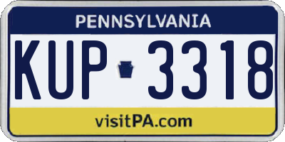 PA license plate KUP3318