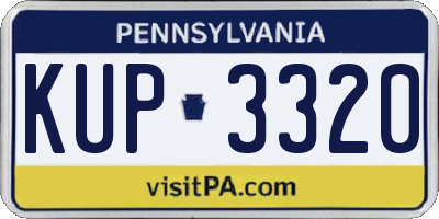 PA license plate KUP3320