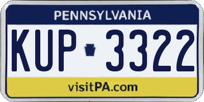 PA license plate KUP3322