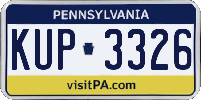 PA license plate KUP3326