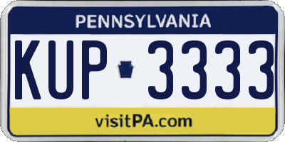 PA license plate KUP3333