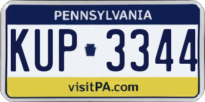 PA license plate KUP3344