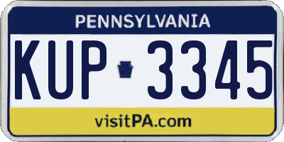 PA license plate KUP3345