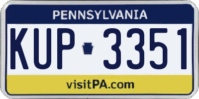 PA license plate KUP3351
