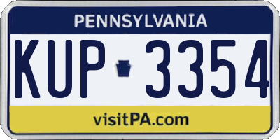 PA license plate KUP3354