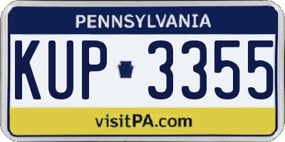 PA license plate KUP3355