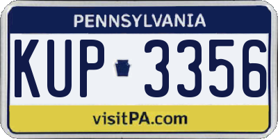 PA license plate KUP3356