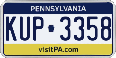 PA license plate KUP3358