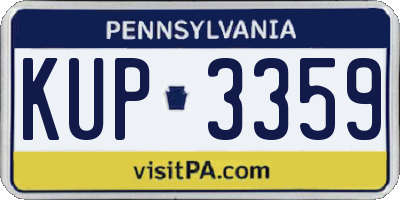 PA license plate KUP3359