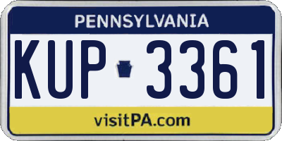 PA license plate KUP3361
