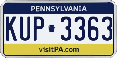 PA license plate KUP3363