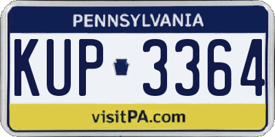 PA license plate KUP3364