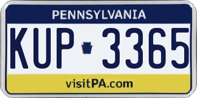 PA license plate KUP3365