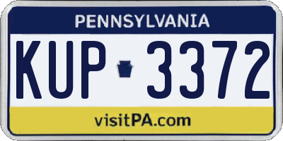 PA license plate KUP3372