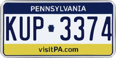 PA license plate KUP3374