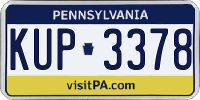 PA license plate KUP3378