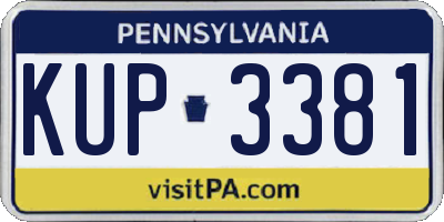 PA license plate KUP3381
