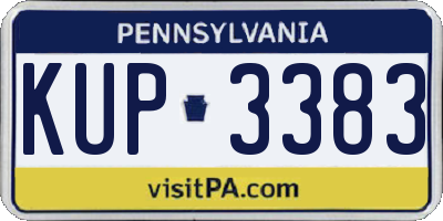 PA license plate KUP3383