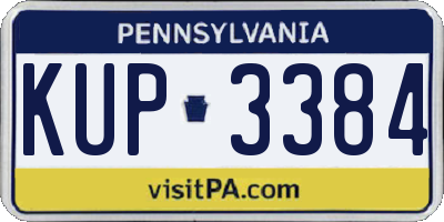 PA license plate KUP3384