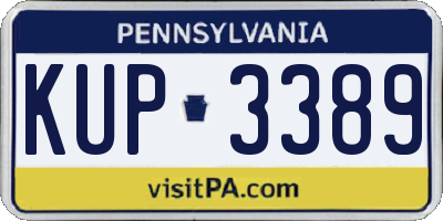 PA license plate KUP3389