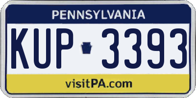 PA license plate KUP3393