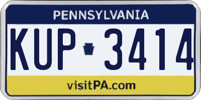 PA license plate KUP3414