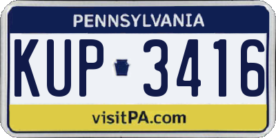 PA license plate KUP3416