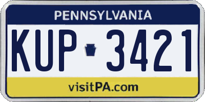 PA license plate KUP3421