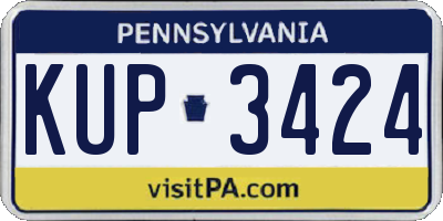 PA license plate KUP3424