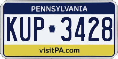 PA license plate KUP3428