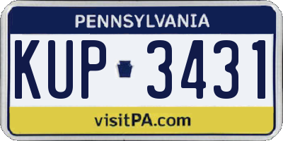 PA license plate KUP3431