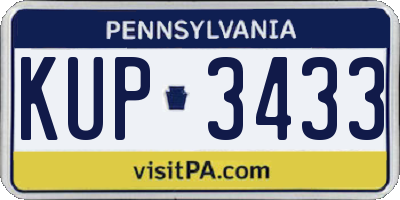 PA license plate KUP3433