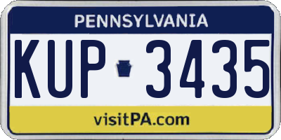 PA license plate KUP3435