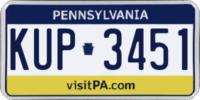 PA license plate KUP3451