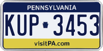 PA license plate KUP3453