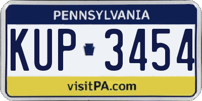 PA license plate KUP3454