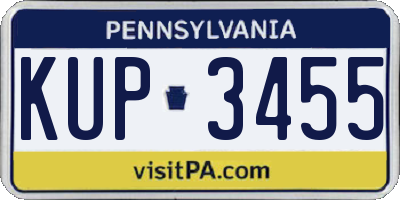 PA license plate KUP3455