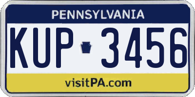 PA license plate KUP3456