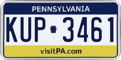 PA license plate KUP3461