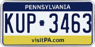 PA license plate KUP3463