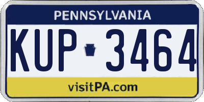 PA license plate KUP3464