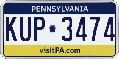 PA license plate KUP3474